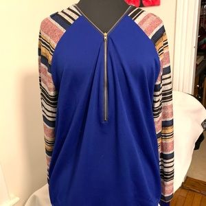 NWOT Blue Zipper Shirt